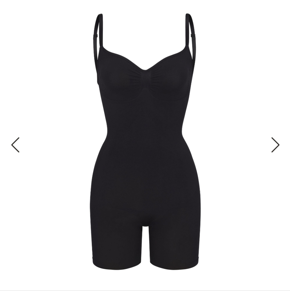 Skims Seamless Sculpt Low Back Bodysuit Onyx S/M
